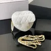 Chaîne d'épaule Sac Mini Coeur Amant Style Agneau Taille Buste Sacs À Bandoulière Or Métal Matériel Chaîne Vanité Cosmétique Designer Porte-Monnaie