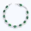 Necklace Earrings Set 925 Stamp Silver For Women Green Semi-precious Bracelet Pendant Rings 2022 Arrival Gift Box