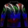 Sweats à capuche pour hommes Incroyable tatouage polynésien et couleur 3D Unisexe Deluxe Sweat à capuche Homme Sweat Streetwear Zip Pull Veste décontractée Survêtement-610