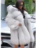 Futro dla kobiet sztuczne zimowe modne płaszcz z kapturem damski luźna ciepła kurtka dla kobiety s-xxxxl 220928