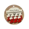 Creatieve houten kerstsokken Room Decorations Familie Groep Diy Lijst Kerst Decor Christmas Tree Pendant RRE14562