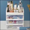 Bathroom Storage Organization 1Pc Case Durable Desktop Plastic Cosmetic 3 Layer Der Organizer Makeup Container Sundry Drop Delivery Dhphq