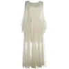 Robe d'été en mousseline de soie pour femmes, romantique, élégante, céleste, x-long, style plage, à volants, Maxi, blanche