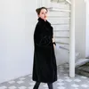 Женское пальто из искусственного меха нерадзурри, зимнее длинное толстое теплое мягкое серое черное пальто, женское пушистое искусственное пальто в Корейском стиле 5xl 6xl 7xl 220926