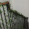 Decorative Flowers Imitation Ivy Fake Vines Artificial Leaf Garland Flower Wreath Simulation Green Plants Printing Creeper Rattan 2.2M Decor