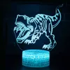 Lampada LED 3D Luci notturne dinosauro Telecomando 16 colori Base Luci Illuminazione da tavolo da tavolo