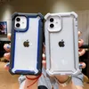 Stoßfeste Stoßstange Transparente Handyhülle für iPhone 15 14 13 12 11 Pro Max XR XS Max X 7 8 Plus Harte PC Klare Rückseite