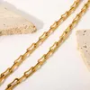 Chains Fine 18K Gold Chain Necklace For Women Kpop Choker Aesthetic Trendy Chunky Thick Stainless Steel Jewelry Gift Idea Golden