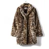 Cappotto da donna in pelliccia sintetica leopardata ispessita di media lunghezza imitazione montone di pecora moda 220927