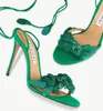 Italian-crafted Galactic Flower Sandals Shoes Women Stiletto Heel Party Wedding Wrap Tie Lady Sexy Sandalias EU35-43 With Box