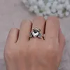 Cluster Rings Arrival 925 Sterling Silver Personality Love Heart Crown Angel Ladies Ring Jewelry Women Christmas Gift