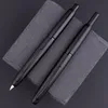 Fountain Pens Majohn A1 Press Retractable Fine Nib 0.4mm Metal Ink with Converter for Writing gifts pens Matte black 220927