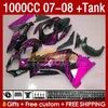 Fairings Kit & Tank For SUZUKI GSXR1000CC GSXR-1000 K7 GSXR 1000 CC 07-08 Bodywork 158No.119 1000CC GSXR1000 2007 2008 Body GSX-R1000 GSX R1000 07 08 Fairing pink flames