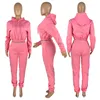 Women Plush Tracksuits 2022 Winter Warm Sweatsuits Hooded Crop Top Jogging Suit Sweatpants Hoodie Two Piece Sports Set