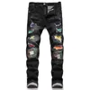 Hommes Jeans Drop Fashion Biker Distressed Stretch Ripped Hip Hop Slim Fit Trous Punk Denim Coton Pantalon 220928