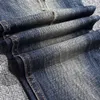 Męskie dżinsy włoskie vintage moda retro czarny niebieski odcinek szczupły hafty haftowane łatane designerskie dżinsowe spodnie 220928