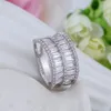 Bling Prong Tennis Cubic Zirconia Finger Rings Size 5 to 10 Band Ring for Women Men Guys Wedding Aniversory Party Iced Out White Gemstone Hip Hop Jewelry Bijoux Gifts