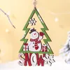 Juldekorationer 1st Creative Snowman Wood Hollow Xmas Tree Pendant Oranment Home Decoration Material Tillbehör