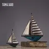 Decorative Objects Figurines Home Decor Retro Sailboat Model For Interior Living Room Office Decoration Ornaments Iron Boat Figurine Sculpture Gift 220928