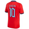 2022 Jerseys de fútbol Copa Mundial Sancho Rashford 2023 Inglaterra Kane Sterling Grealish National Team Football Kit 22 23 Camisas rojas Blue Men Kits Kits 111