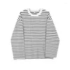 Men's T-skjortor m￤n 2022 Spring Autumn Fashion Long Sleeve Loose T-shirt o-hals Storlek Tees Male Casual Striped Pullover Tops N11