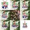 2022 Juldekorationshartshänge DIY Handskrivet namn Santa Claus Snowman Christmas Tree Ornament 6 Styles DHL