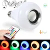 E27 12W LED RGB Bulb Wireless Bluetooth Speaker Music Playing Audio Dimmable Light Bulb RGBW Lamp with Remote Controllor