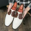 Men 8d2af Fashion Shoes Derby Color Blocking Pu Ing Wingtip Lace-Up Classic Business Mariage décontracté Daily Ad285