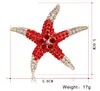 Rödblå havskristallstjärnbrosch stift affärsdräkt toppar Corsage Rhinestone Brosches for Women Men Fashion Jewelry Clothing