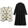 Women's Vests Boho Women Crochet Knit Vest Waistcoat Floral Pattern Sleeveless V-Neck Cardigan M6CD 220928