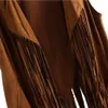 Kvinnors västar Jaycosin Coat Autumn Winter Fashion Suede Ethnic Tassels fransade Cardigan Kvinnliga ärmlösa jackor 220928