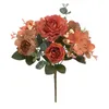 Dekoratif çiçekler 1 buket 6 kafa yapay şakayık ipek sahte çiçek DIY ev bahçesi düğün dekorasyon tutma