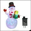 Dekoracja imprezy LED Illumined Inflatible Snowman Air Pump Model Airblown Dolls Toys Birth Christmas S29 20 Dropshipparty Drop d dhrhh