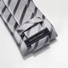Бабочка высококачественная дизайнерская мода серебряная серая полоса серая полоса 8 см для мужских галстуков Формальный костюм с подарочной коробкой с подарочной коробкой