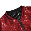 Giacche da uomo Giacca da discoteca con paillettes blu royal Uomo 2022 Autunno Streetwear Uomo con paillettes e cappotti Bomber da baseball Maschile