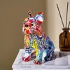 Decoratieve objecten Figurines geschilderd colorfu bulldog sculptuur ornamenten bureau ation wijnkast kantoor nodic home 220928