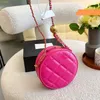 Womens Designer Classic Round Circle quiltade Vanity Påsar med Gold Crush Ball GHW Crossbody Cosmetic Case 16CM271L
