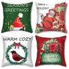 Santa Claus Snowman Pillow Case Xmas Tree Deer Pillows Cover Polyester Merry Christmas Home Sofa Cushions Pillow Covers Decoration BH7687 TYJ