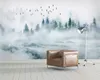 Wallpapers beibehang Custom Wallpaper P o wall mural paper of Bird Pine Forest Clouds papel de parede 3d paper papier peint 220927