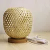 Table Lamps Japanese Bedside Desk Lamp Bedroom Style Warm Nordic Bamboo Woven Simple E27 For Home Deco Decoration