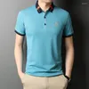 Polo da uomo High End Fashion Ricamo Polo a maniche corte da uomo T-shirt in cotone di lusso Risvolto estivo Allentato Casual Uomo di grandi dimensioni