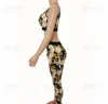 Grama Imprimir Yoga Outfits Quick Dry Sports Vest Calças Roupas de Luxo Montagem Elástica Leggings Womens Workout Sportswear Designer S1369576