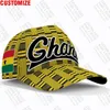 قبعات الكرة غانا البيسبول كاب مجانية مخصصة الاسم لعبة GH GH ذروة القبعات GHA Country Travel Republic Nation Flag Ghanaian Ceargear 220928