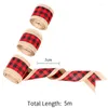 Kerstdecoraties Diy Gift Decor Linnen Tartans Weven Bandage Jaar Decoratie 2022 Tree Ornamenten Home Home