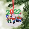 2022 Juldekorationshartshänge DIY Handskrivet namn Santa Claus Snowman Christmas Tree Ornament 6 Styles DHL