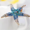 Sea Crystal Starfish Brosch Pin Business Suit Tops Corsage Rhinestone Brosches For Women Men Fashion Jewelry Clothing