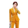 Women's Two Piece Pants S-4XLHigh-end Professional Women's Suit Two-piece High Quality Winter Slim Long-sleeved Ladies Jacket Fashion