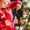 زخارف عيد الميلاد سنة سعيدة منزل مرح نجم النجمة لوف القلب شجرة خشبية صغيرة حرف عيد الميلاد باب هدية معلقة قلادة ديكور المنزل
