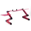 Porta del tavolo da banco per laptop pieghevole regolabile a 360 ° con mouse a doppia ventola di raffreddamento rosa rosa rosa