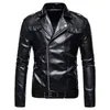 Jaqueta masculina de couro sintético 5XL de alta qualidade moda motocicleta fina casual sólida à prova de vento casacos 220927